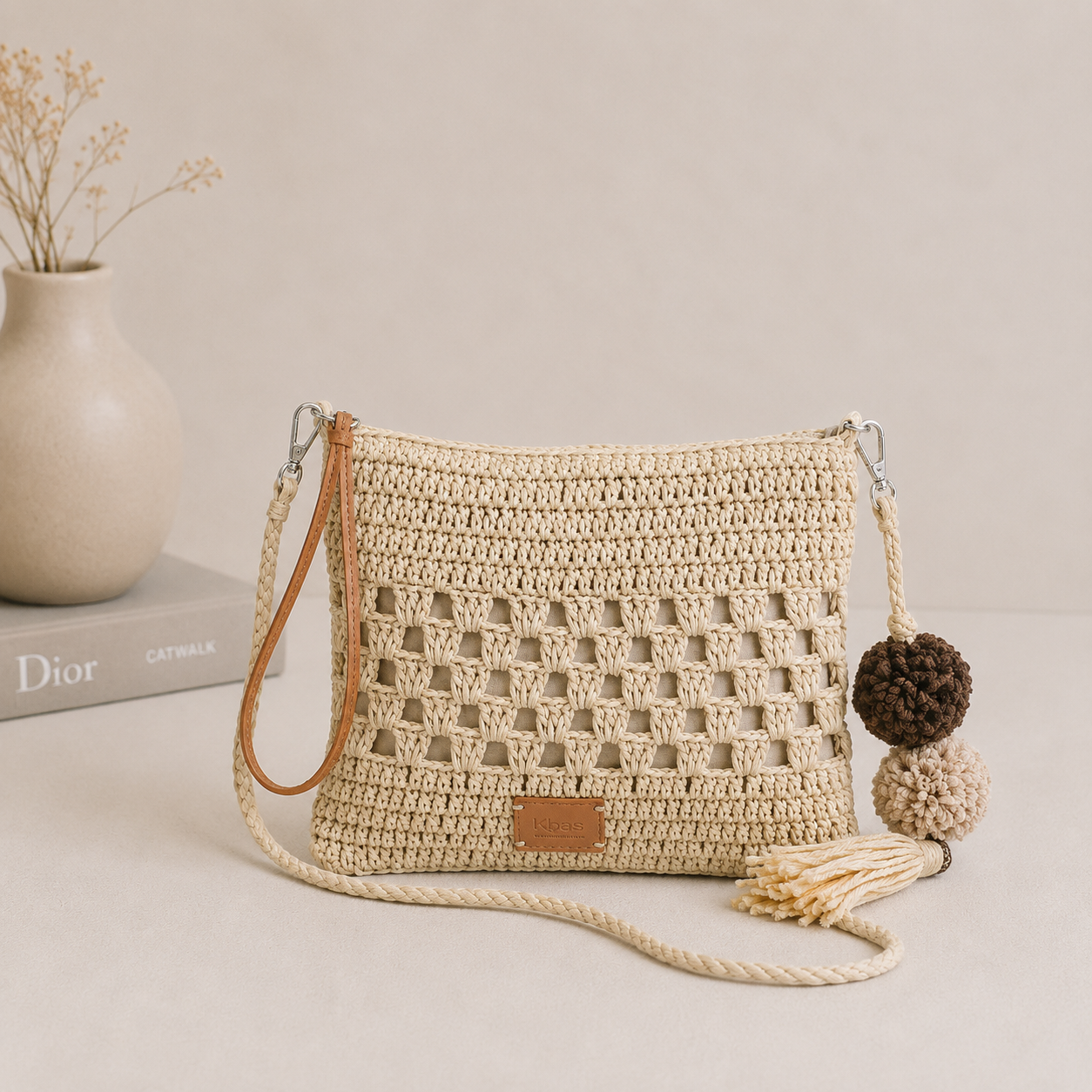 Pochette bandoulière beige