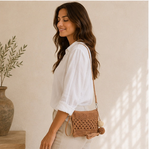 Pochette bandoulière marron