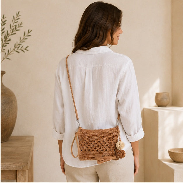 Pochette bandoulière marron