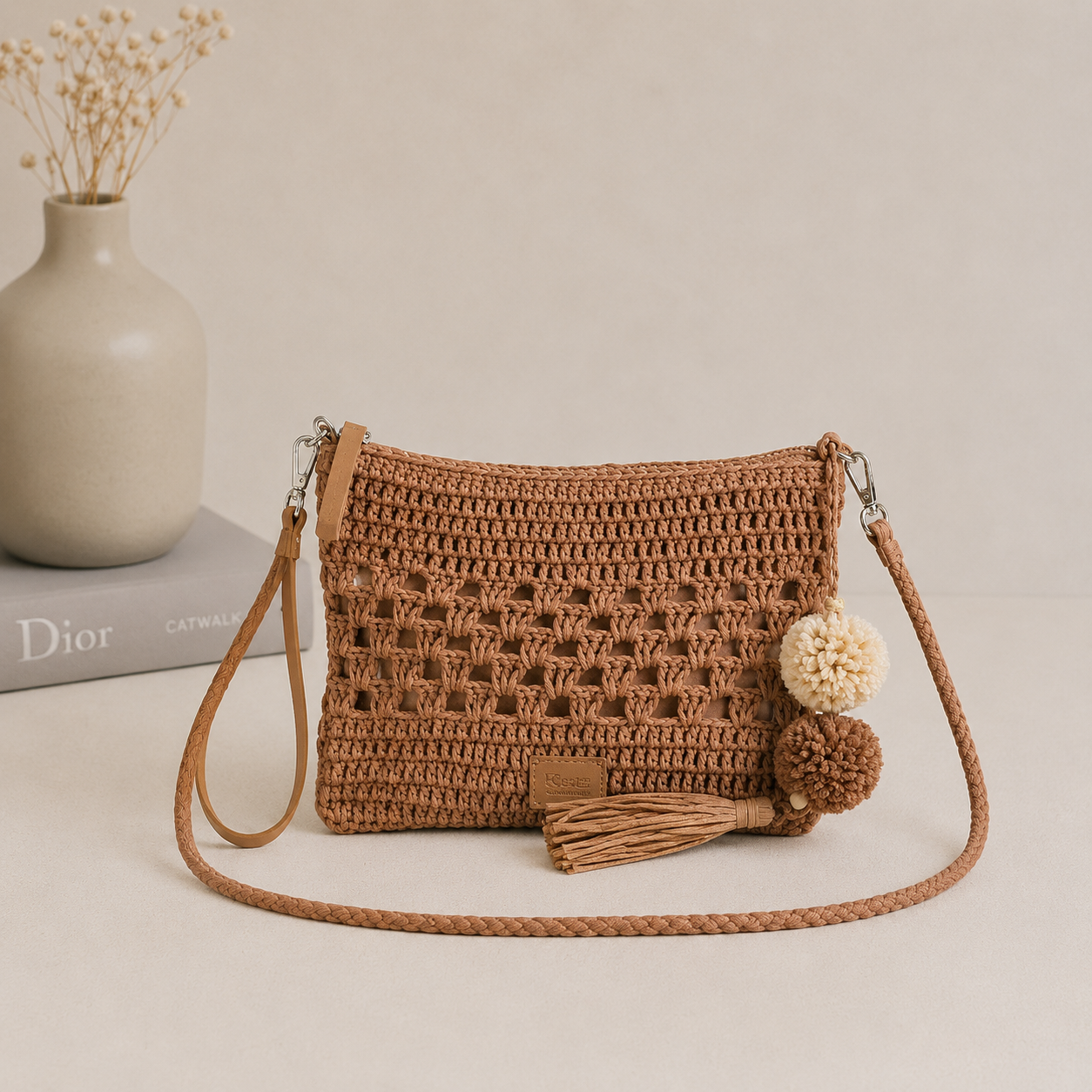 Pochette bandoulière marron
