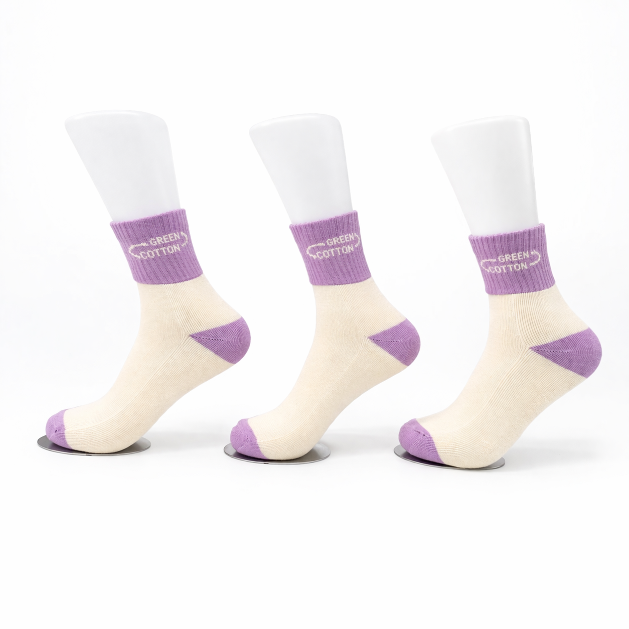 Lot de 3 paires de chaussettes moyennes Violet