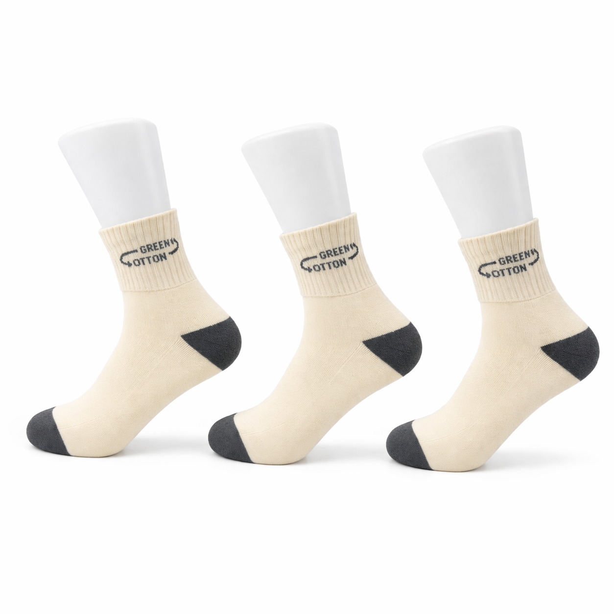 Lot de 3 paires de  Chaussettes moyennes Gris Foncé