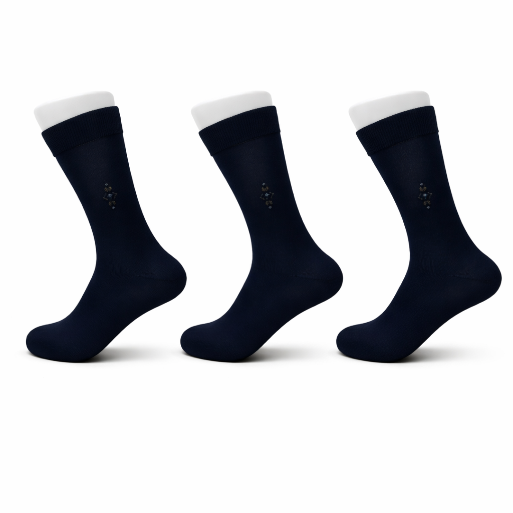Lot de 3 paires de chaussettes longues fines  Bleu Navy
