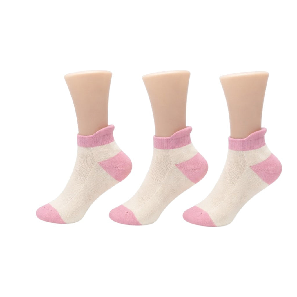 Lot de 3 paires de chaussettes courtes couleur Rose