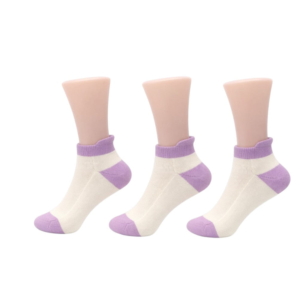 Lot de 3 paires de  chaussettes courtes couleur Violet