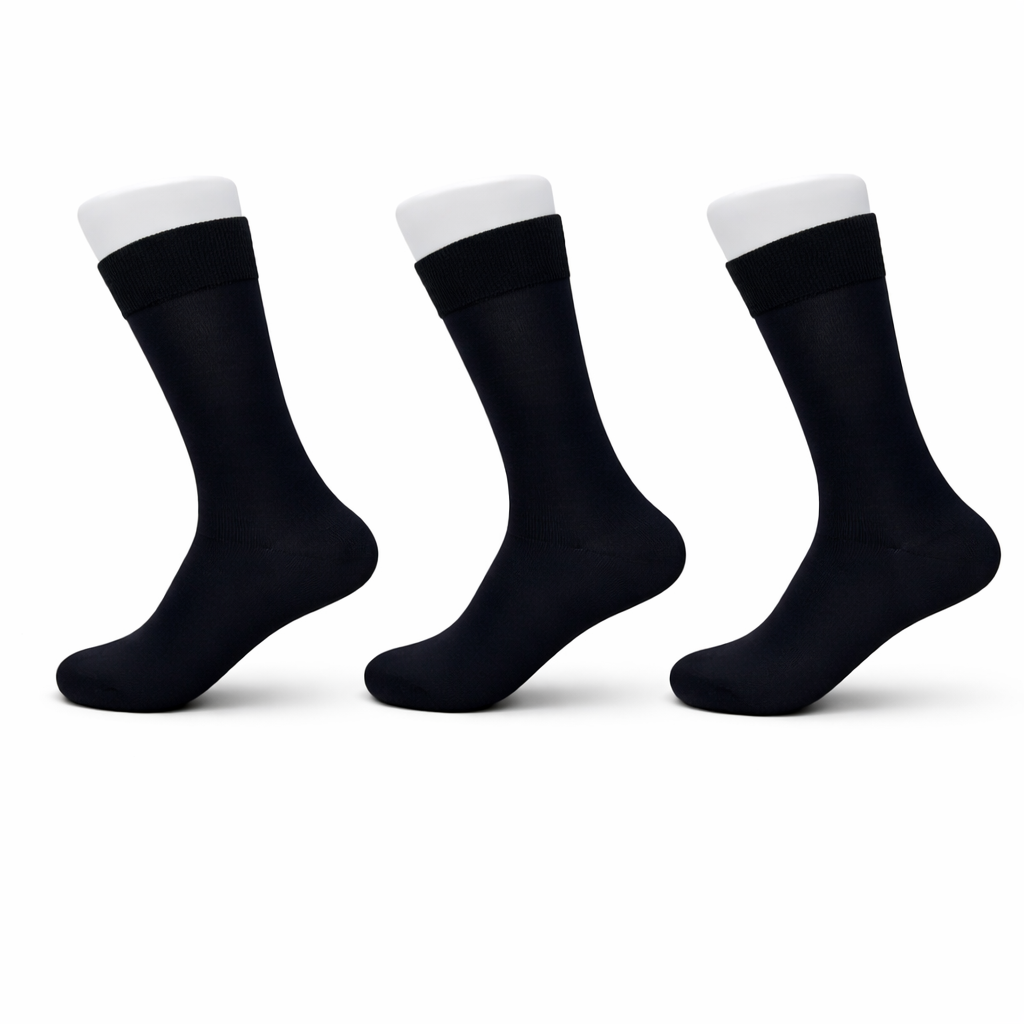 Lot de 3 paires de chaussettes fines longues Noir