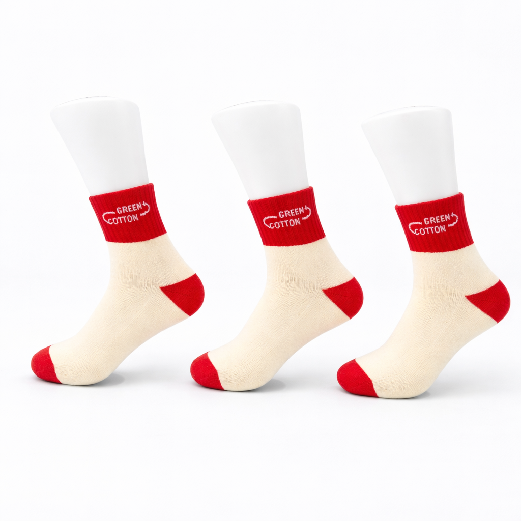 Lot de 3 paires de  chaussettes moyennes Rouge