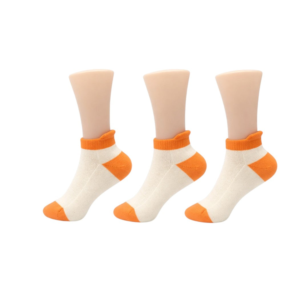Lot de 3 paires de  chaussettes courtes couleur Orange