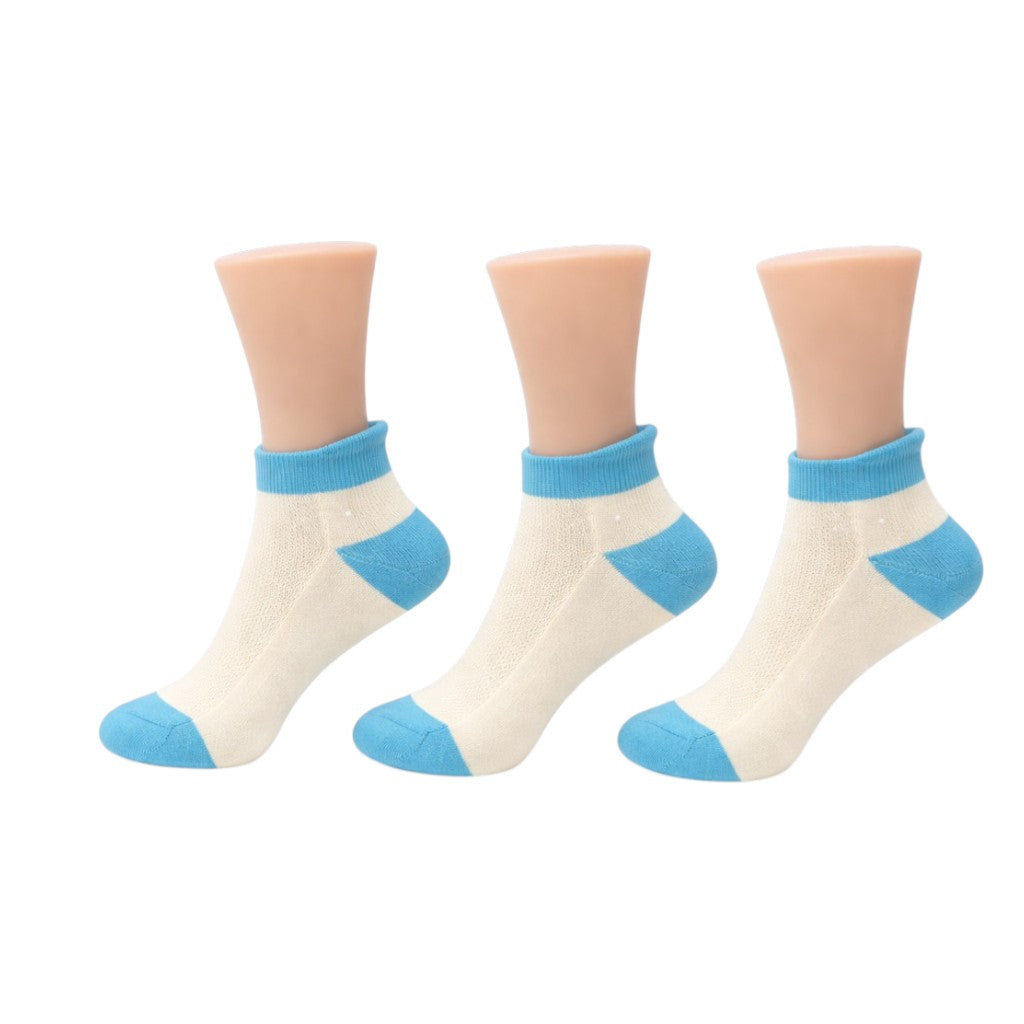 Lot de 3 paires de  chaussettes courtes couleur Turquoise