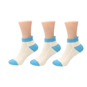 Lot de 3 paires de  chaussettes courtes couleur Turquoise