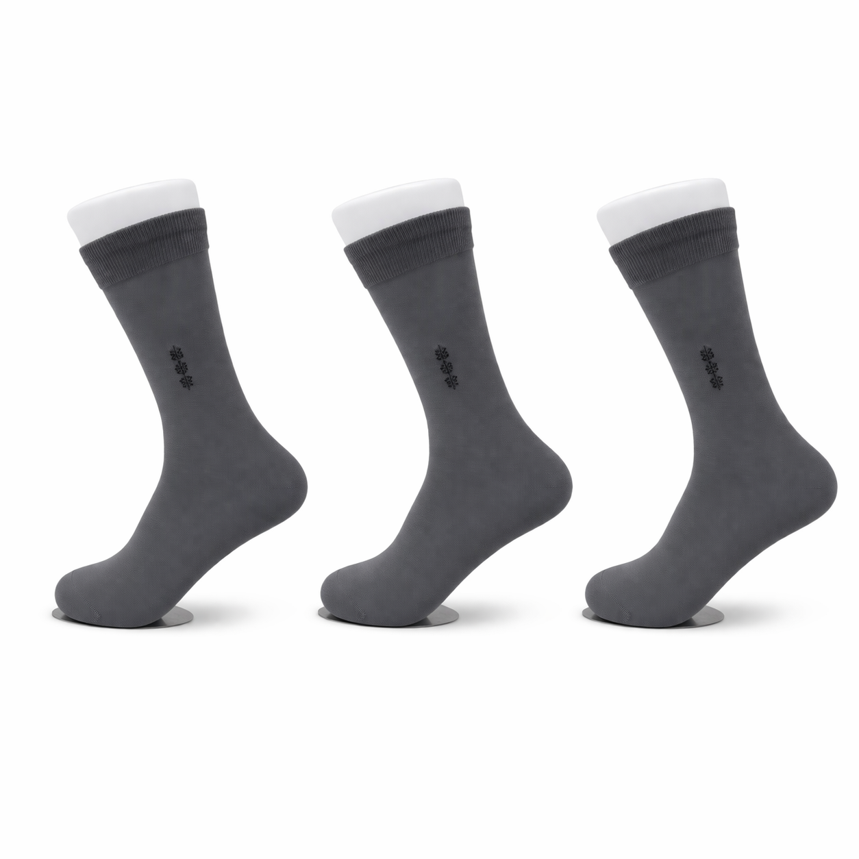 Lot de 3 paires de chaussettes longues fines Gris Clair