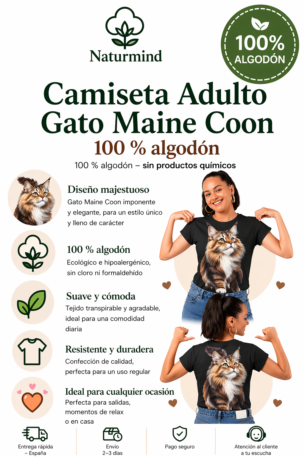 T-shirt Adulte Chat Mainecoon