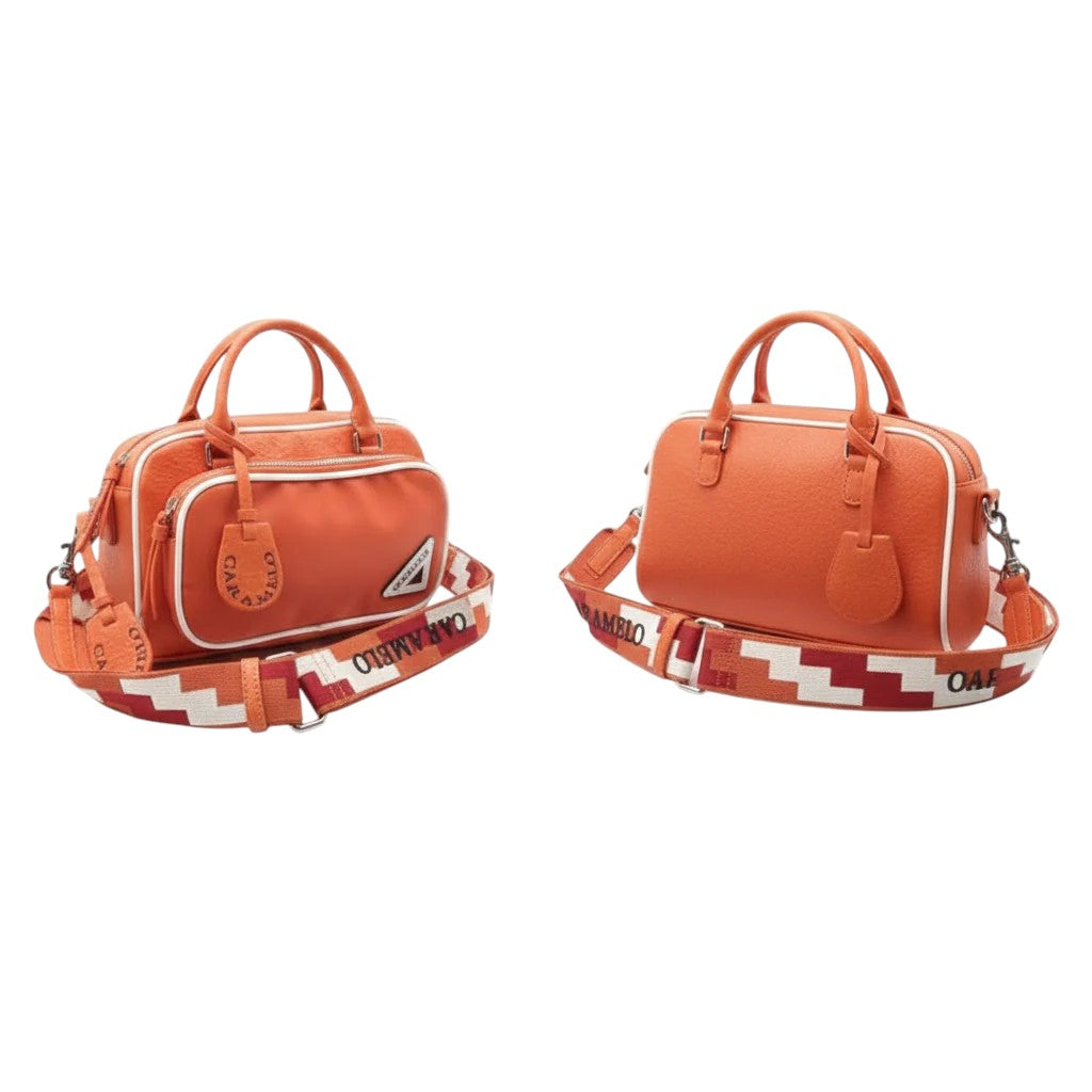 Sacoche en cuir orange