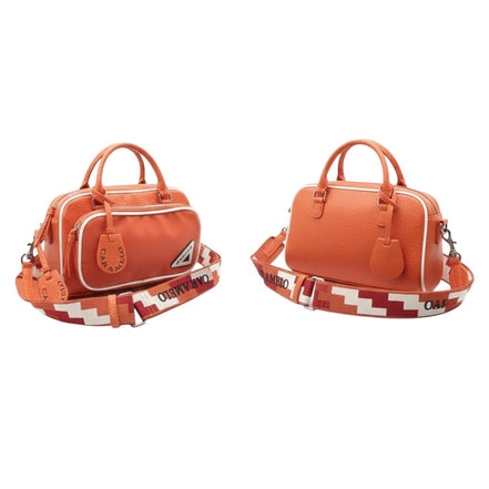 Sacoche en cuir orange