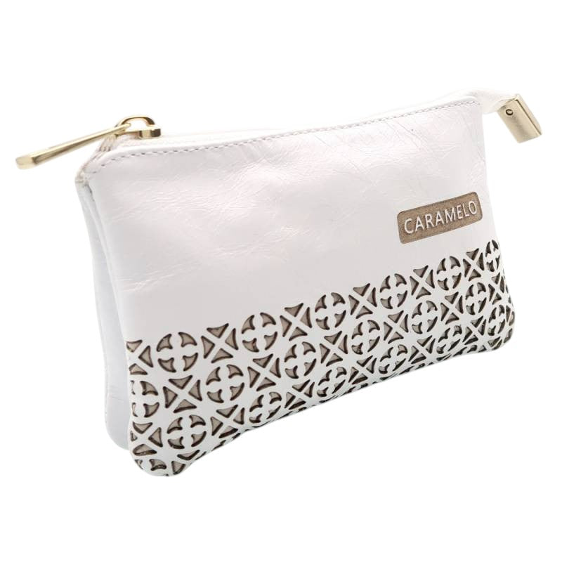Porte-monnaie en cuir blanc