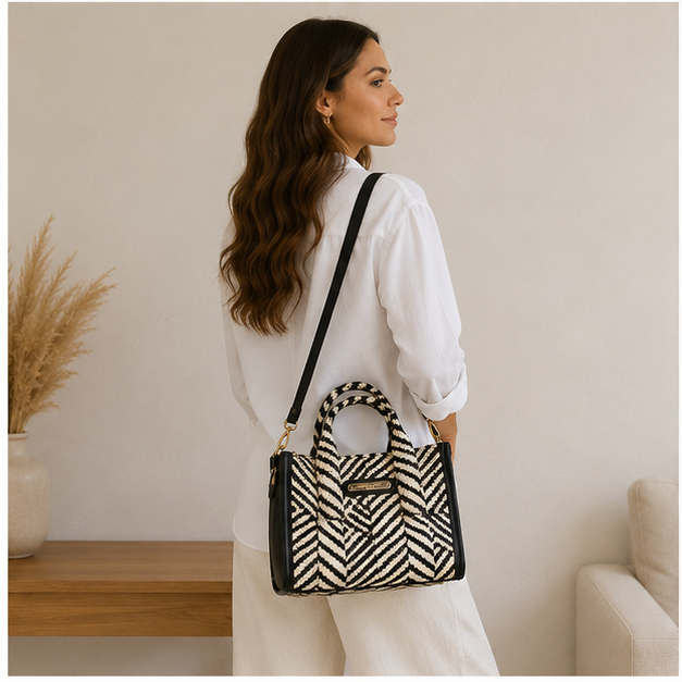 Sac zébré en osier