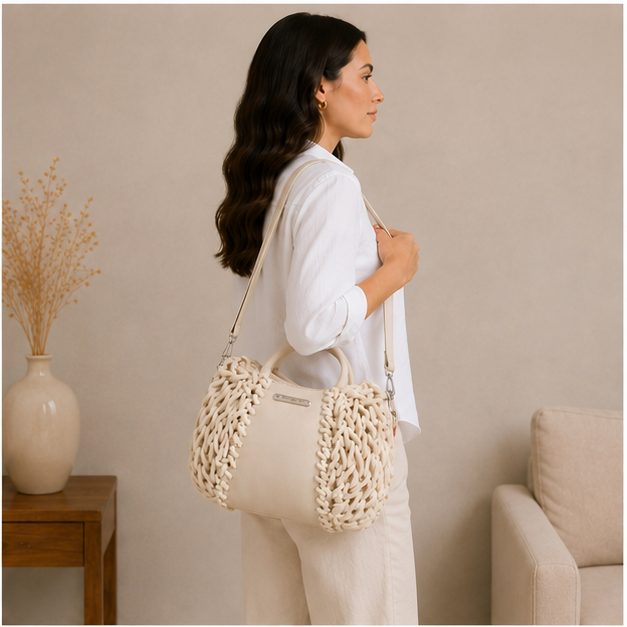 Sac à main cordes blanche