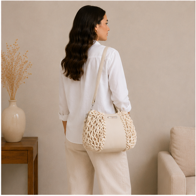 Sac à main cordes blanche