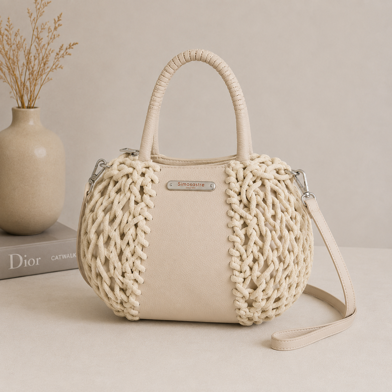 Sac à main cordes blanche