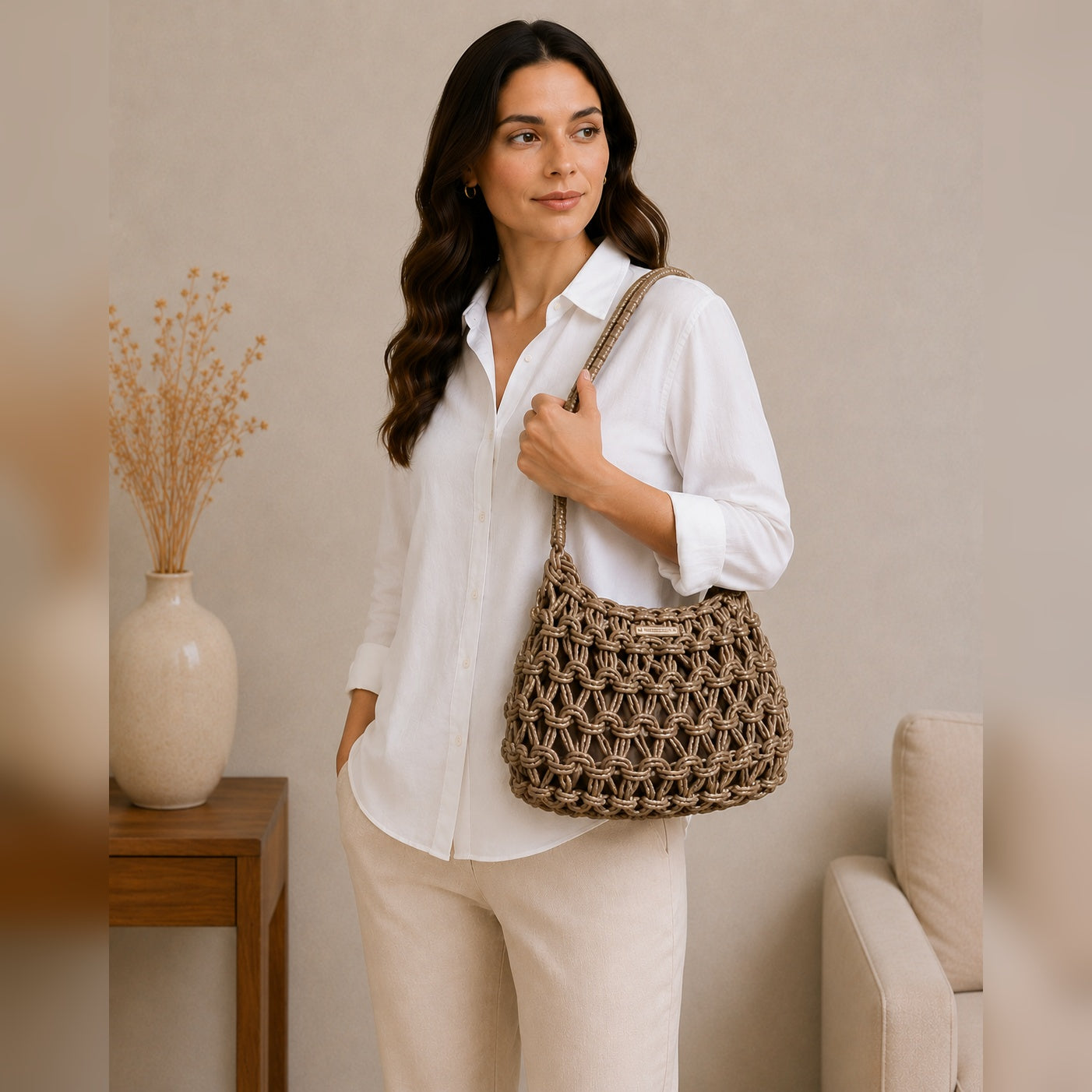 Sac à main cordes brillantes