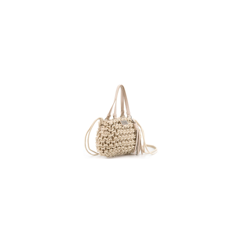Sac à main long en corde blanche