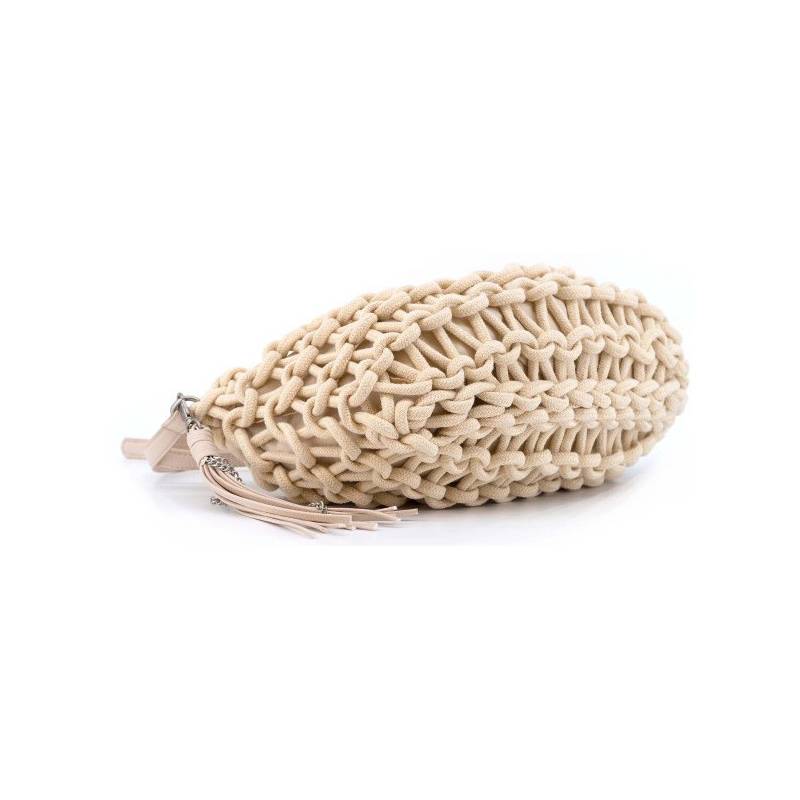 Sac à main long en corde blanche