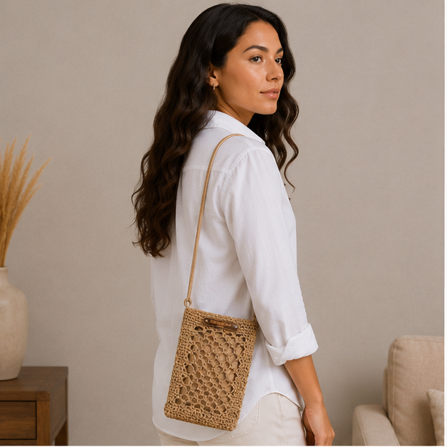 Porte téléphone Beige