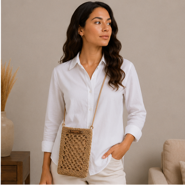 Porte téléphone Beige