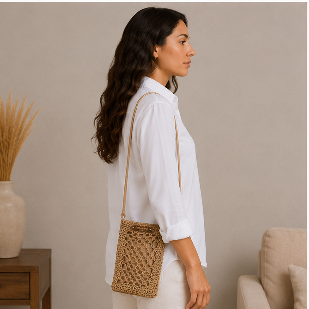 Porte téléphone Beige