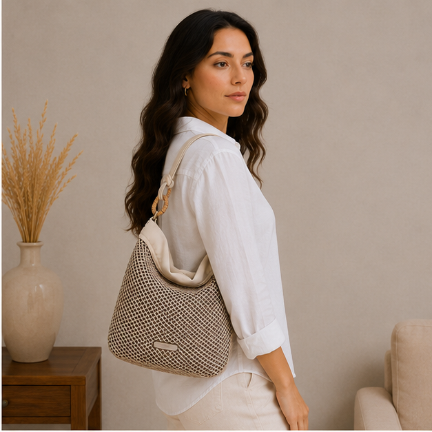 Sac à main beige