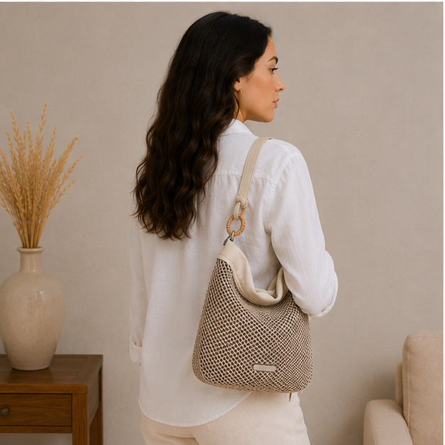Sac à main beige