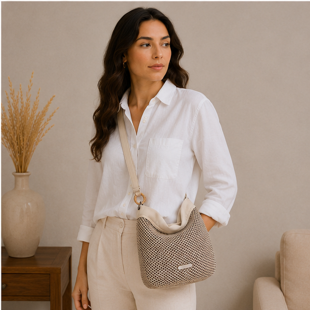 Sac à main beige