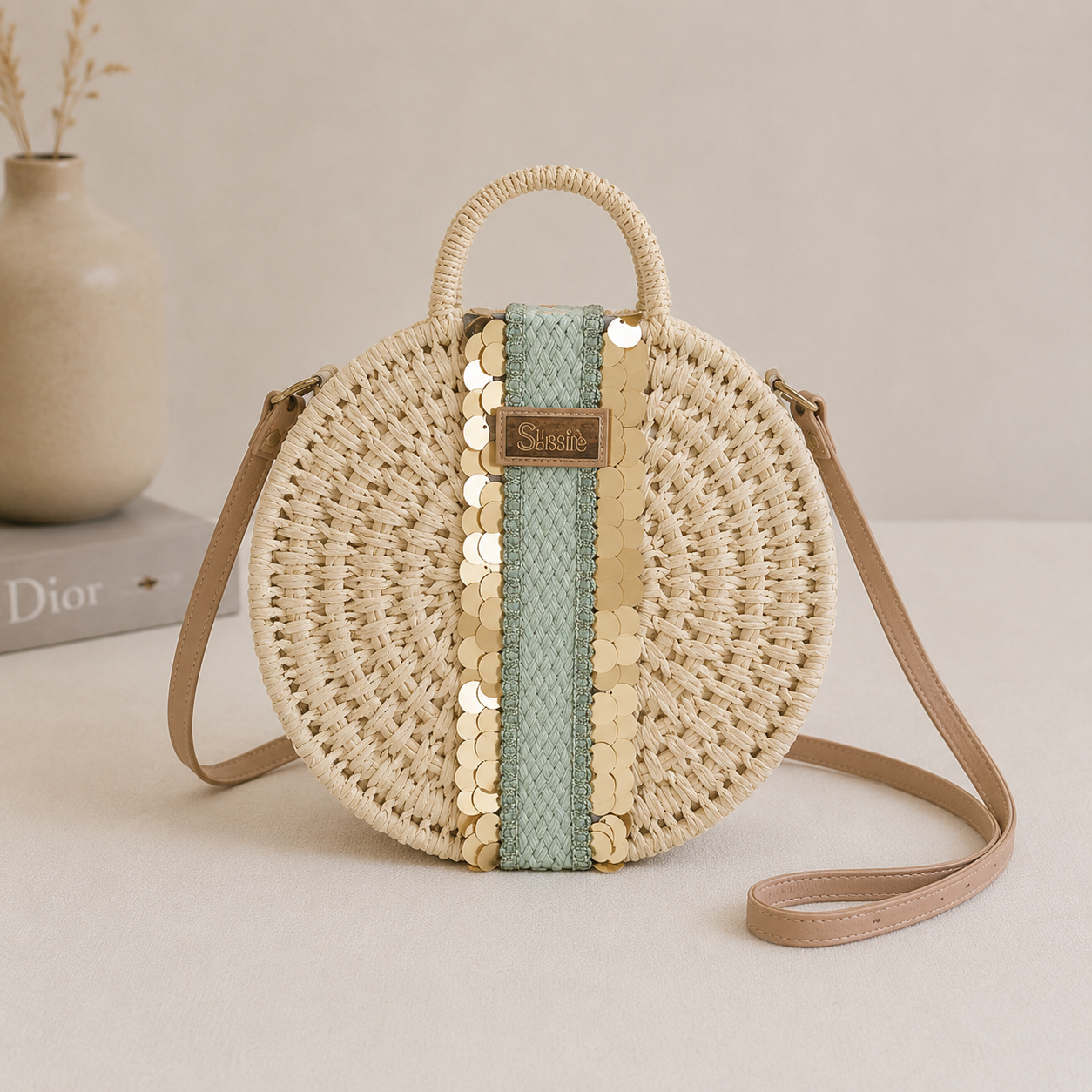 Sac à main rond en osier