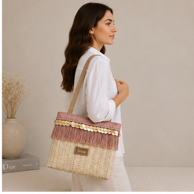 Sac à main carré en osier