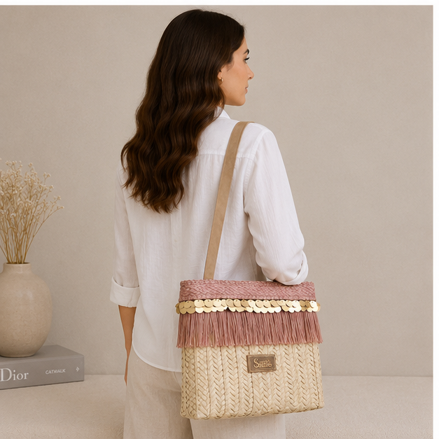 Sac à main carré en osier