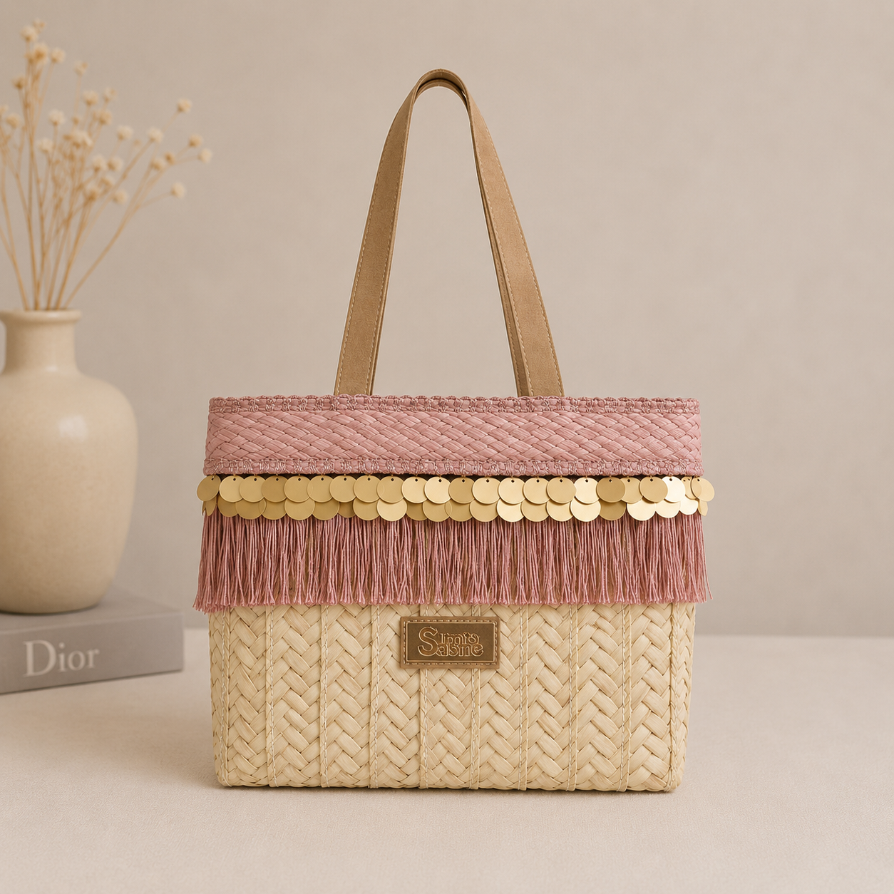 Sac à main carré en osier