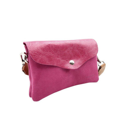Sac en cuir fuchsia