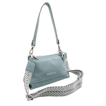 Sac à main en cuir turquoise