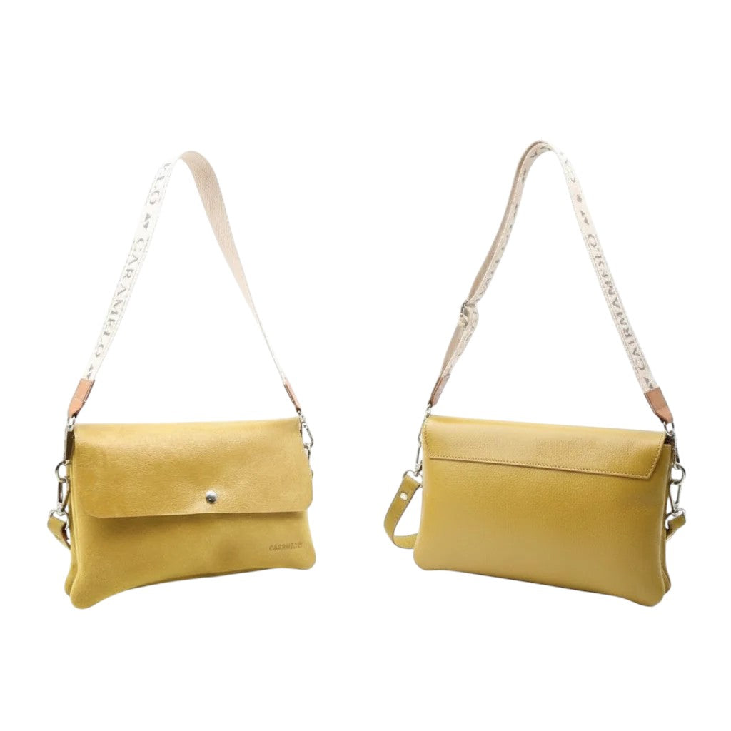 Sac à main en cuir jaune
