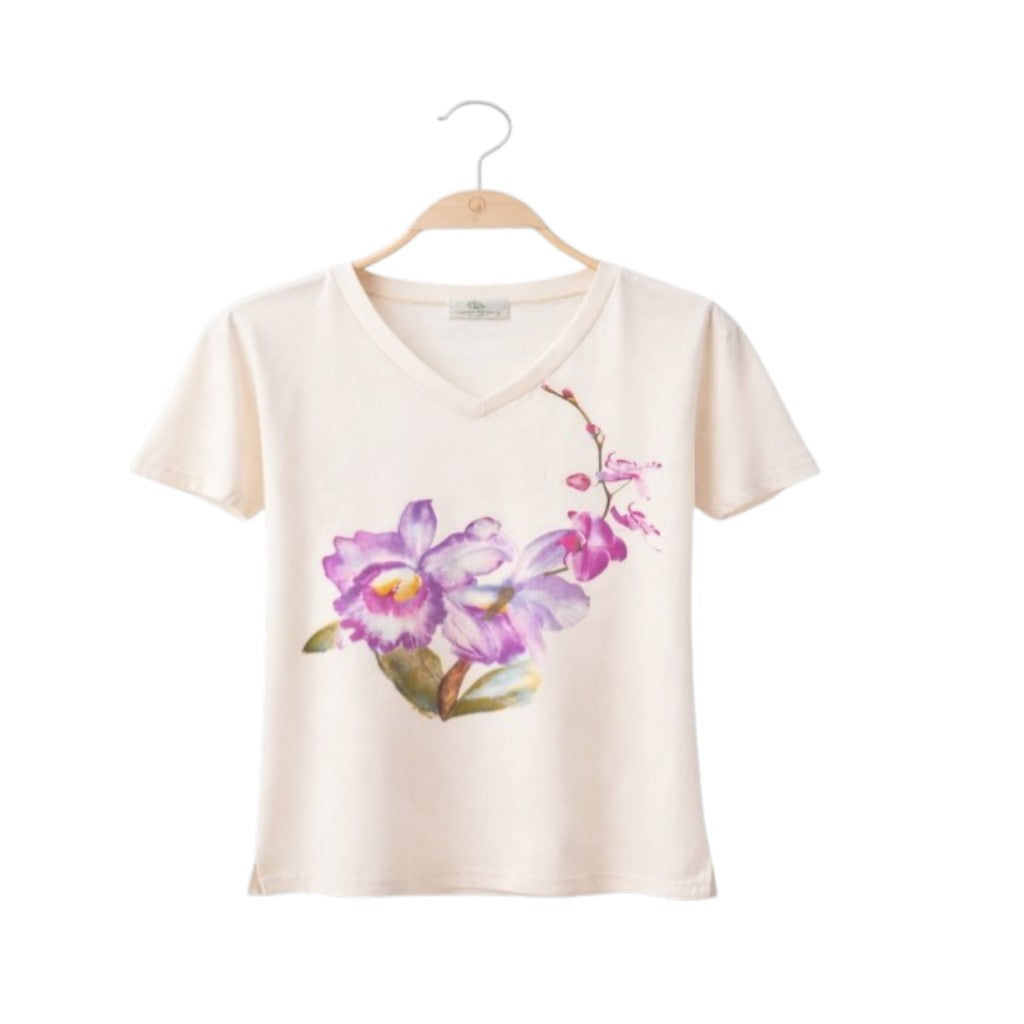 T-shirt Femme orchidées