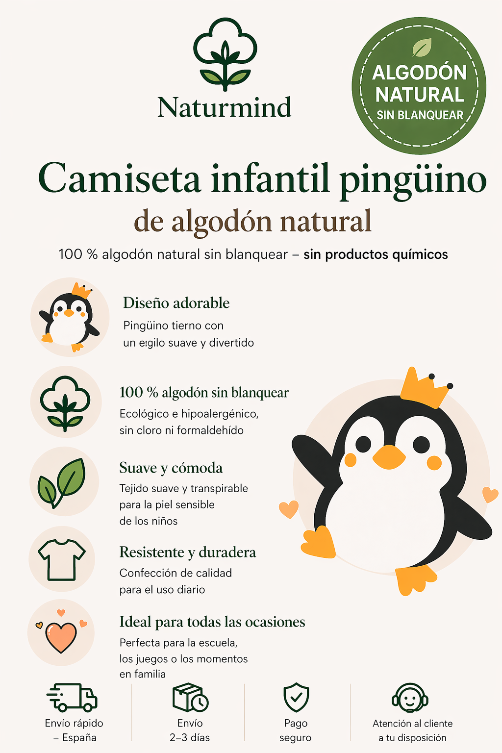T-shirt Pingouin Enfants