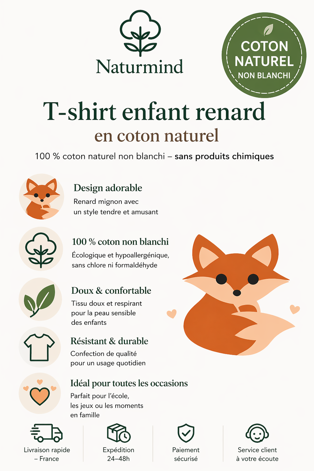 T-shirt Enfant Renard