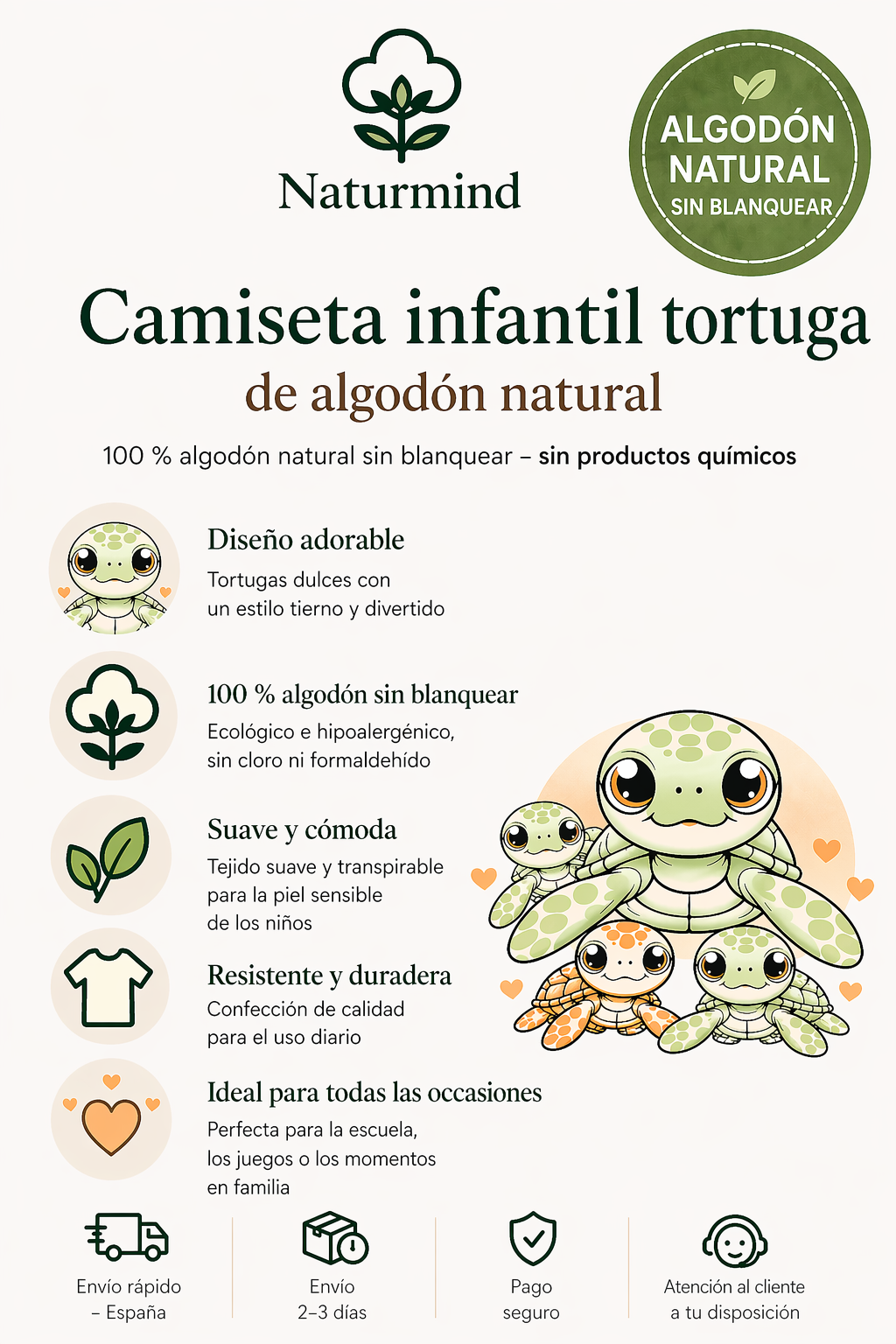 T-shirt Enfant Tortue