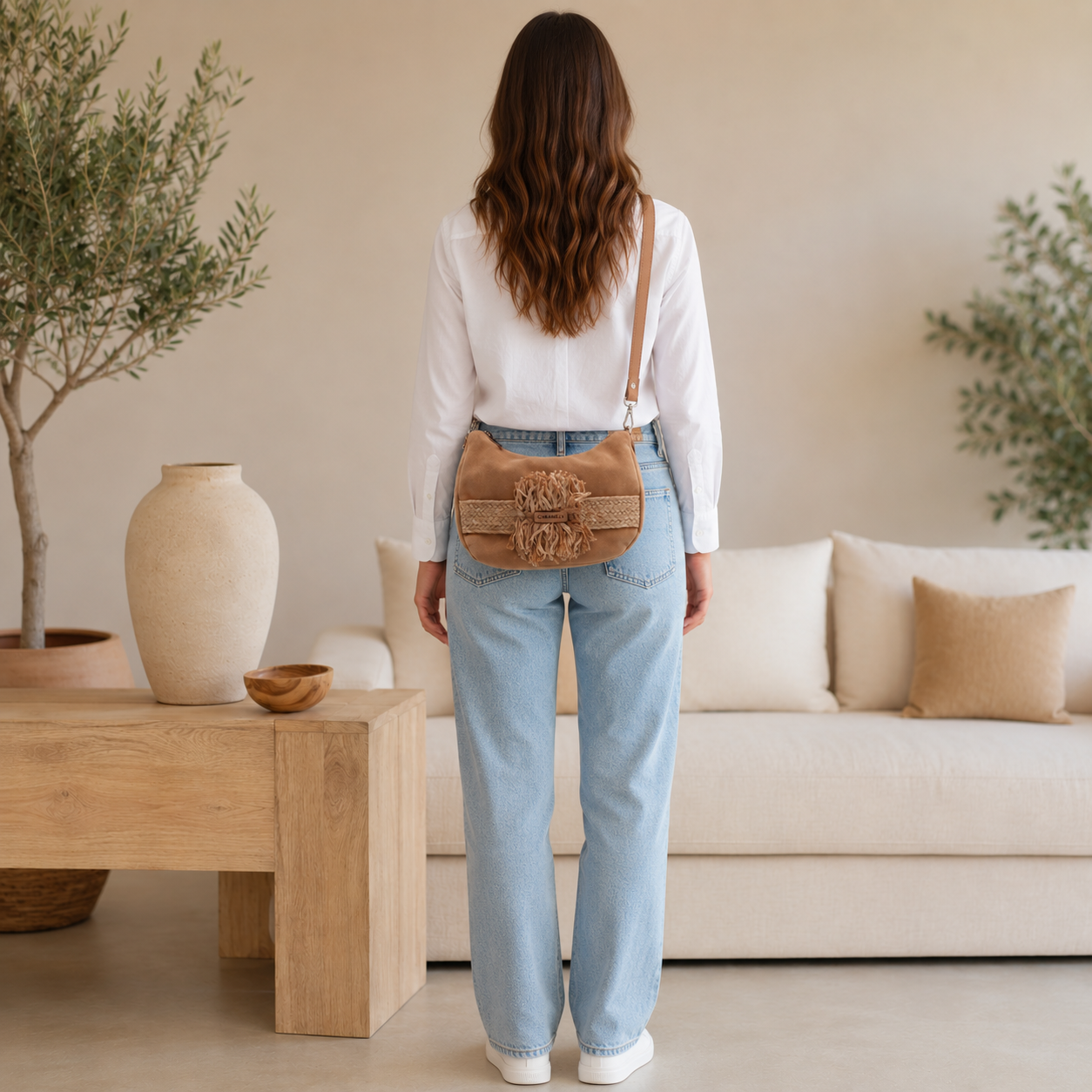 Sac bandoulière camel
