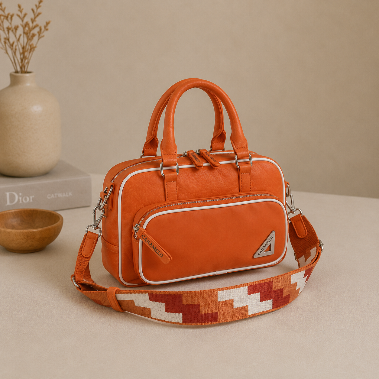 Sac en cuir orange