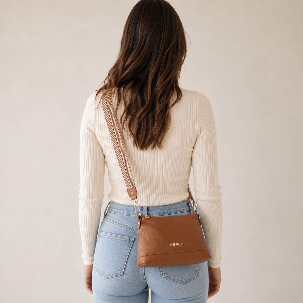 Sac à main en cuir marron