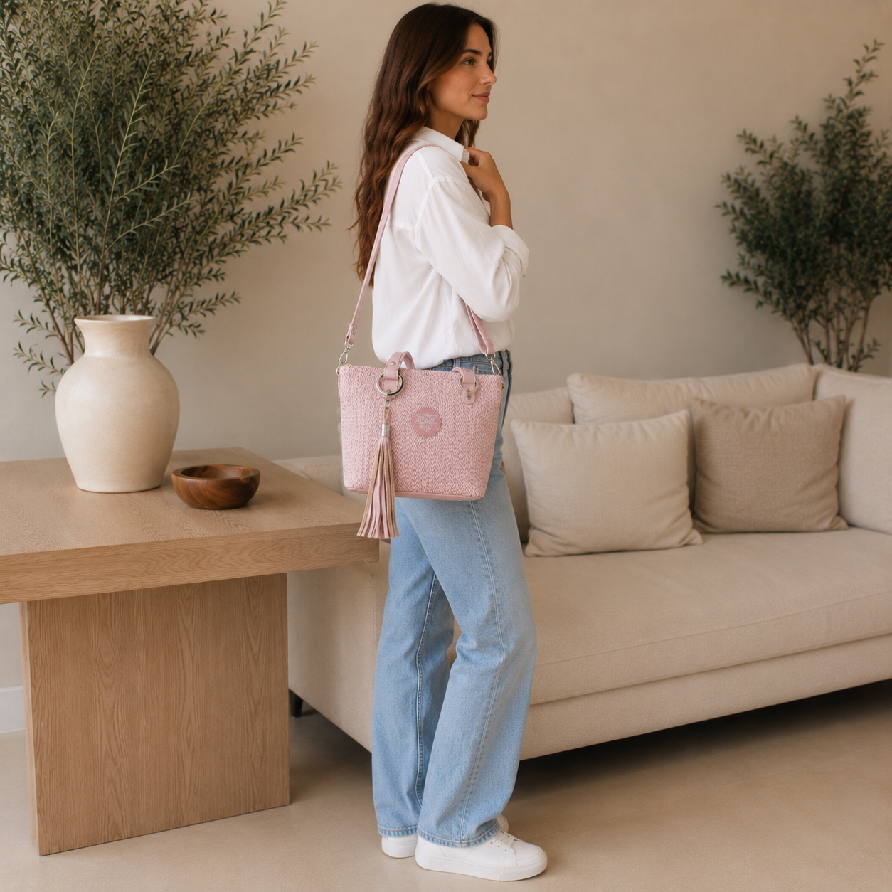 Sac bandoulière rose