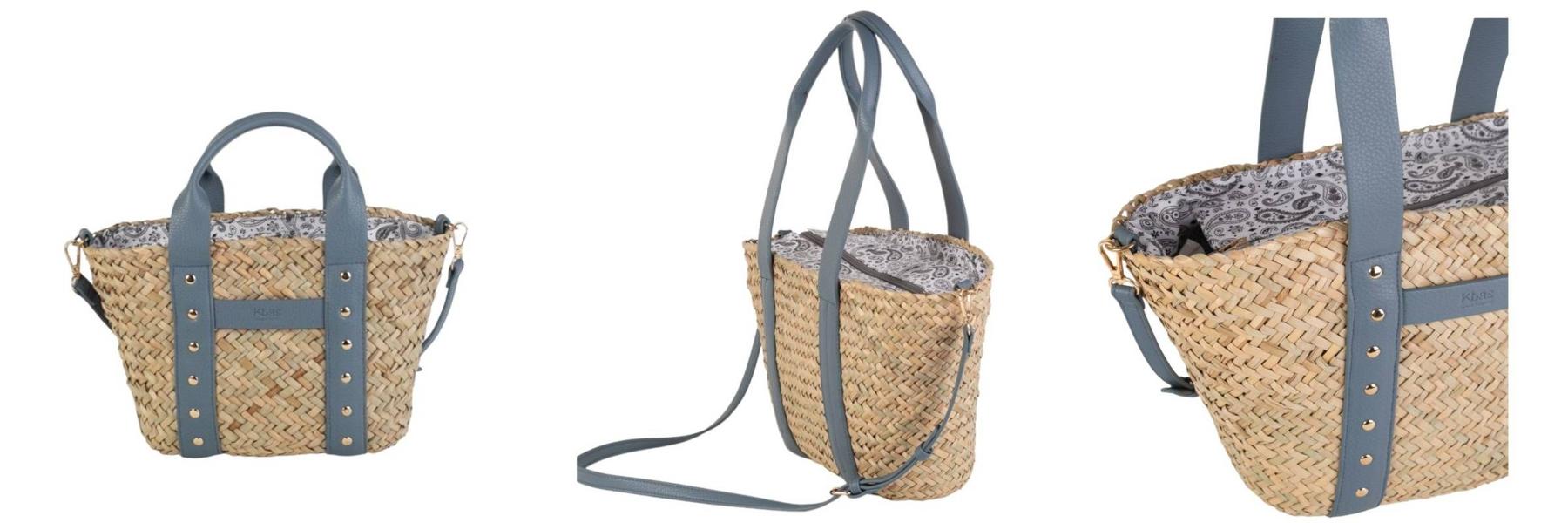 Sac à main bleu clouté