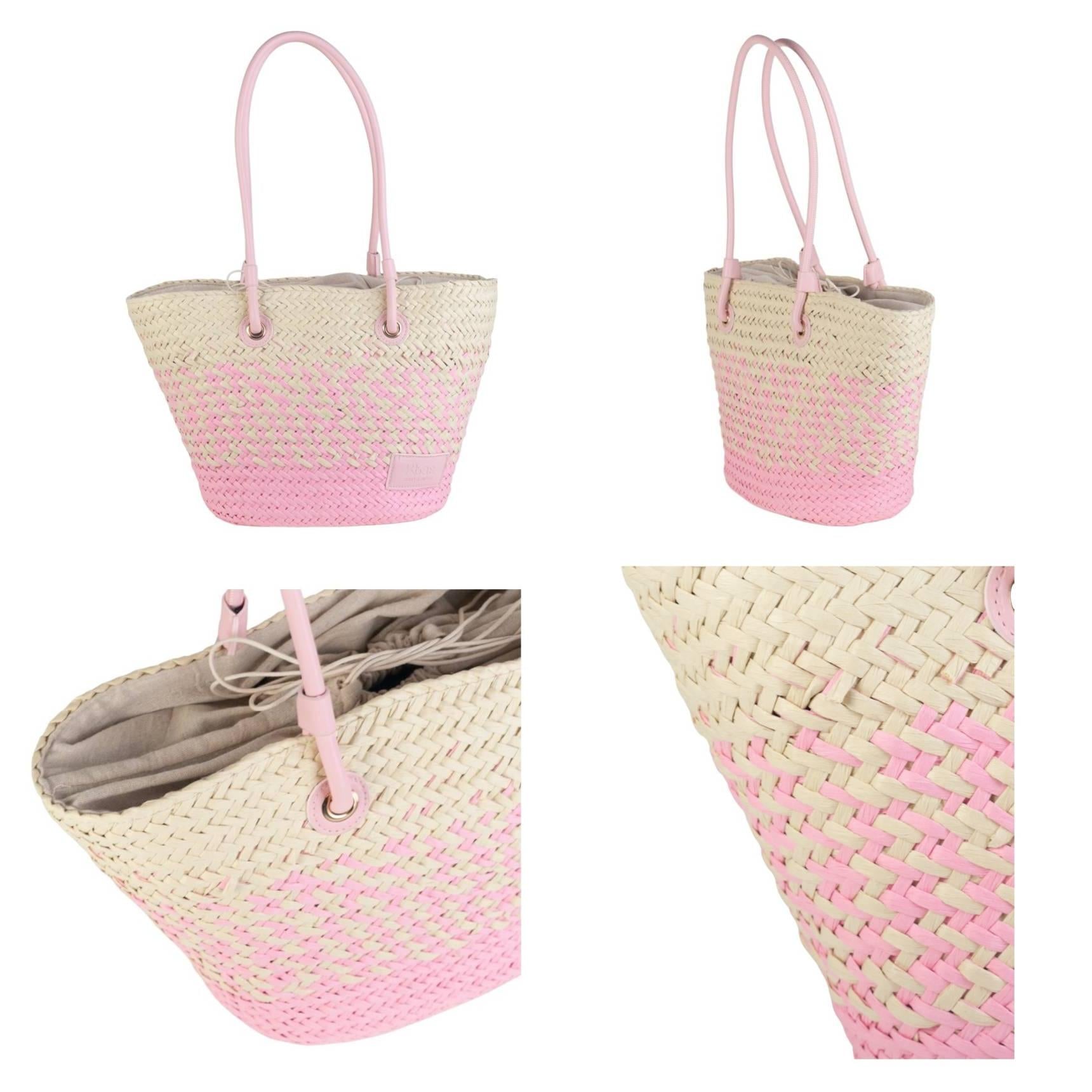 Sac cabas longues anses rose