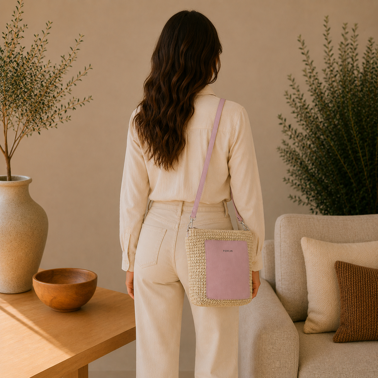 Sac bi matière lilas
